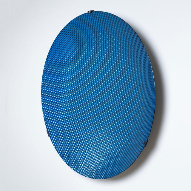 21st Century Large Concave Disc in Blue Glass by Roberto Giulio Rida, Italy For Sale - Image 15 of 18