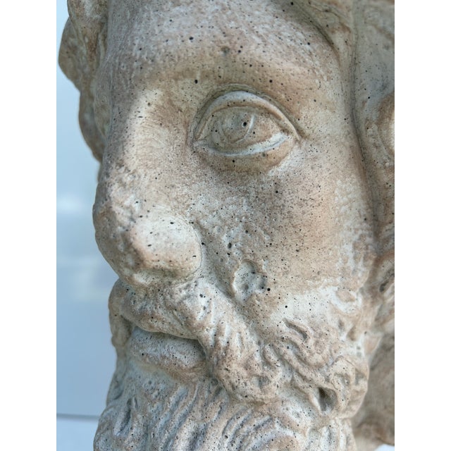 Mediterranean Vintage Greco Roman Style Plaster Bust For Sale - Image 3 of 11