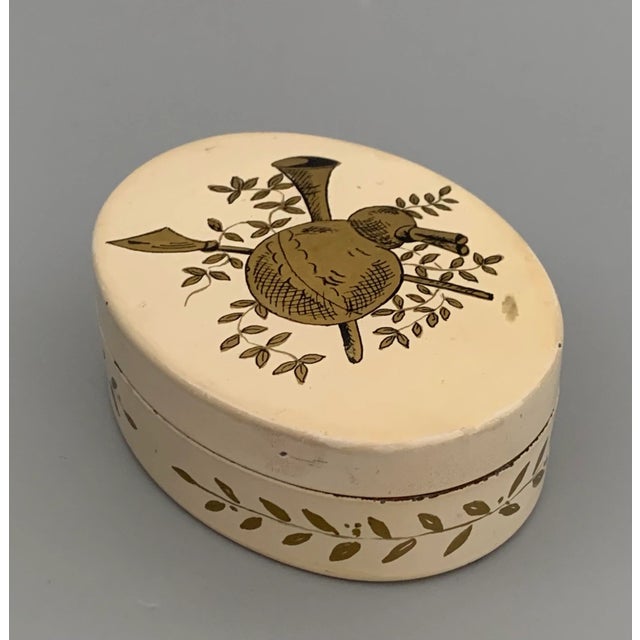 Antique Italian Toleware Trinket Box | Circa 1890-1920 | Hand-Painted Hunting Motif For Sale - Image 11 of 11