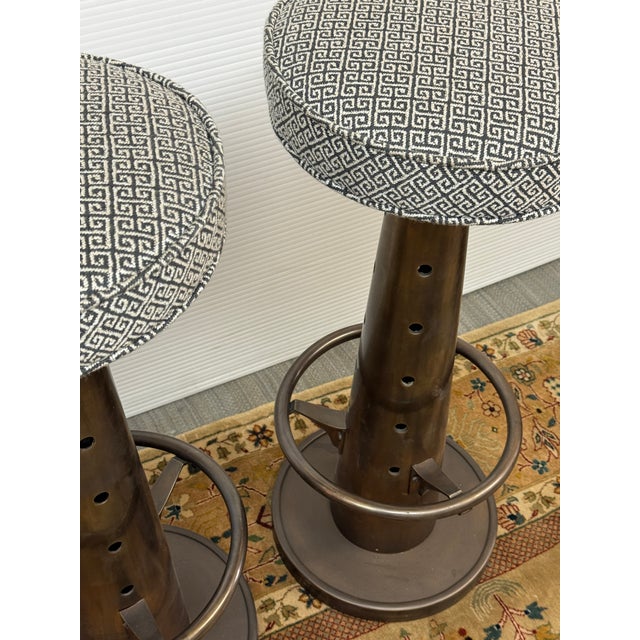 Blackman Cruz Workshop Yacht Bar Stools, Pair For Sale - Image 10 of 13