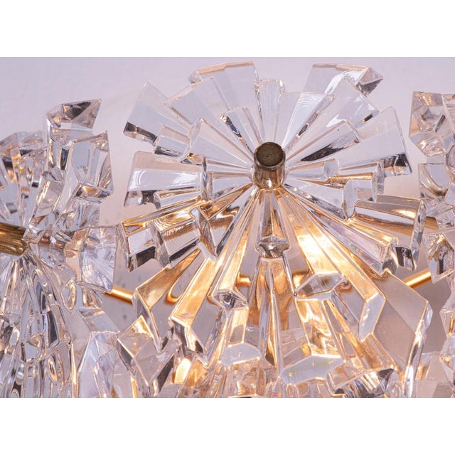 Hollywood Regency Crystal and Gilt Brass Starburst Wall Sconces from Kinkeldey, Germany, 1960s, Set of 2 For Sale - Image 3 of 11