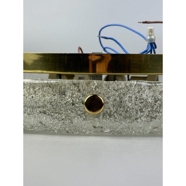 60s 70s Ceiling Light Lamp Plafoniere Flush Mount Ice Glass Hillebrand Object: Plafoniere Manufacturer: Hillebrand...