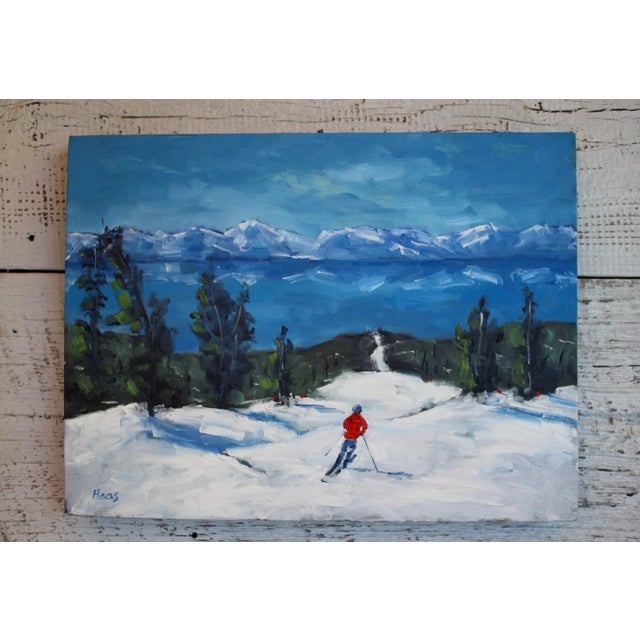 Quiet Places & Winterscapes — Diamond Peak Run Original oil painting by L. Haas, 16 x 12 in unframed gallery‑wrapped...