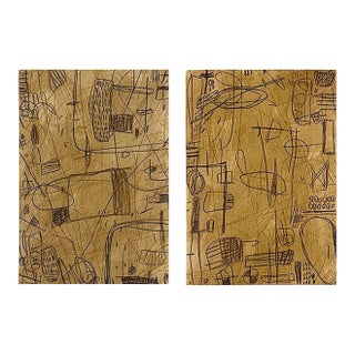 Mapping Lines I & II by Murray Duncan, Abstract, Mixed Media on Paper 2026 For Sale