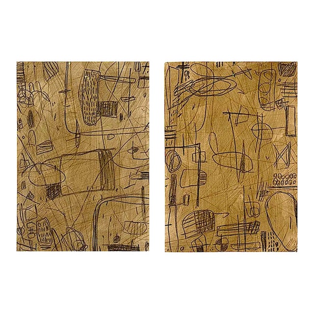 Mapping Lines I & II by Murray Duncan, Abstract, Mixed Media on Paper 2026 For Sale