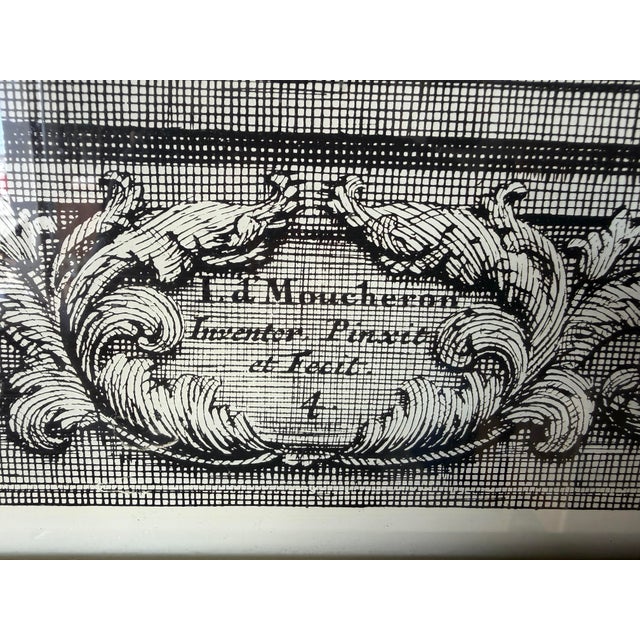 Vintage French Architectural Landscape Engraving, Framed For Sale In Miami - Image 6 of 12