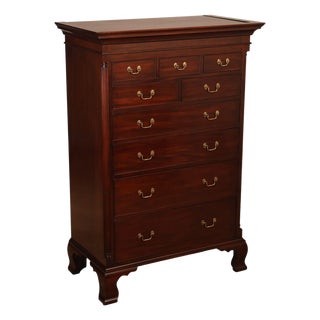 Henkel Harris Chippendale Style Mahogany Tall Chest For Sale