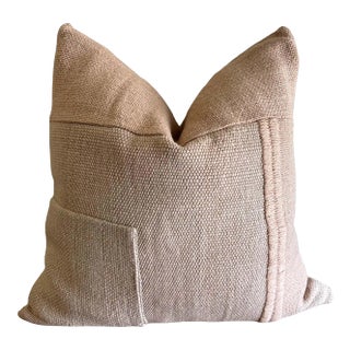 Custom Hand Made Patchwork Vilana Wool Pillow Includes Down Feather Insert For Sale