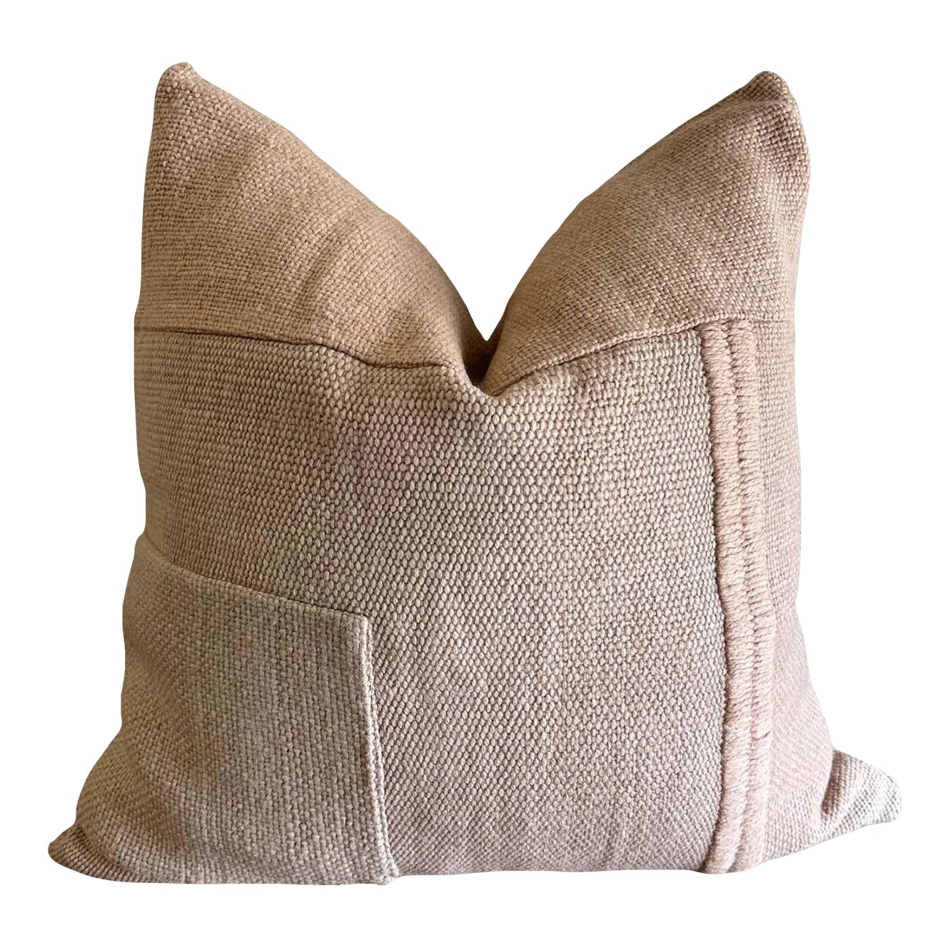 Custom Hand Made Patchwork Wool Pillow Includes Down Feather Insert