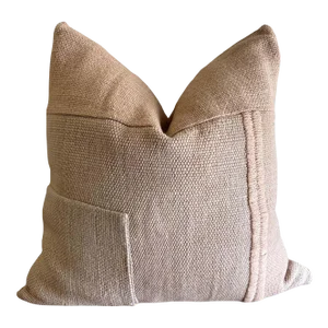 Custom Hand Made Patchwork Wool Pillow Includes Down Feather Insert
