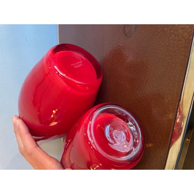 Red Murano Glass Vases by Lavento for Richard Ginori, 1960, Set of 2 For Sale - Image 12 of 14