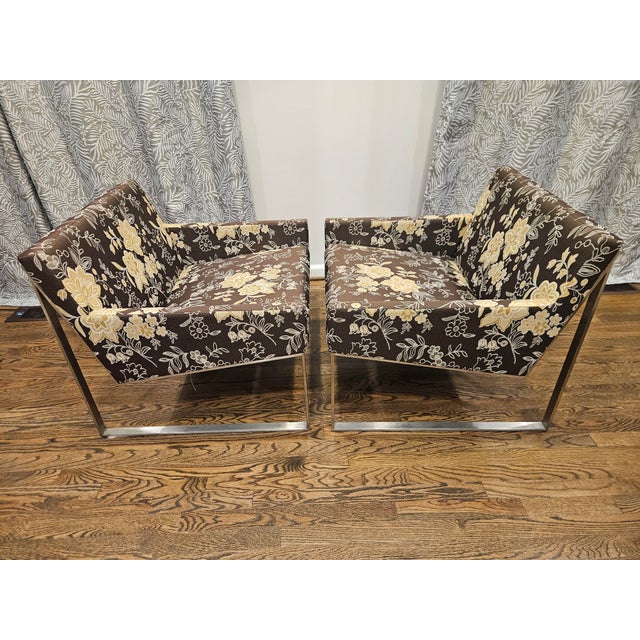 2010s Pair of Fabien Baron for Berhardt Design b.3 Lounge Chairs For Sale - Image 5 of 13