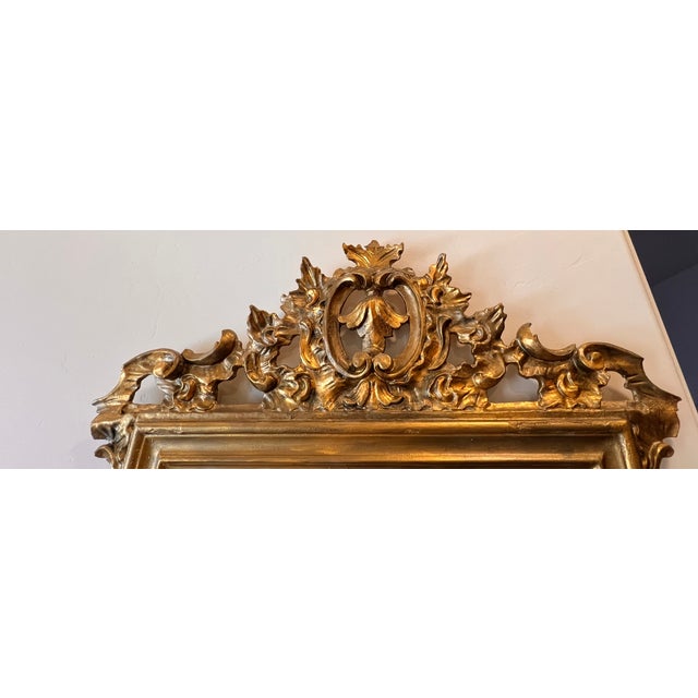 Wood French Style Ornate Wood Mirror For Sale - Image 7 of 9