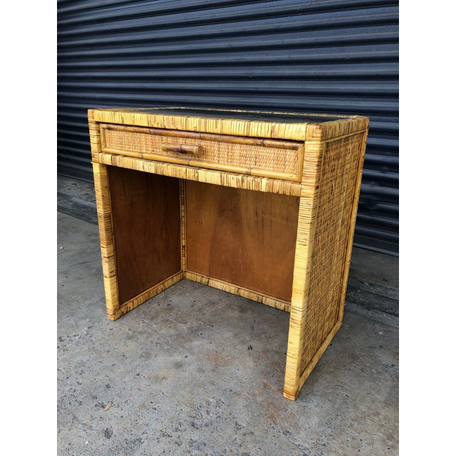 Vintage Rattan Wicker Vanity Desk Chairish