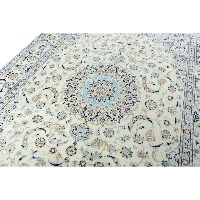 Hand-Knotted Oriental Rug Nain 9la Rug with Silk For Sale - Image 5 of 13