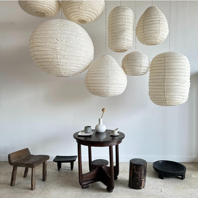 Japanese-Style Teardrop-Shaped Pendant Light in Rattan and Natural Linen, 1980s For Sale - Image 14 of 18
