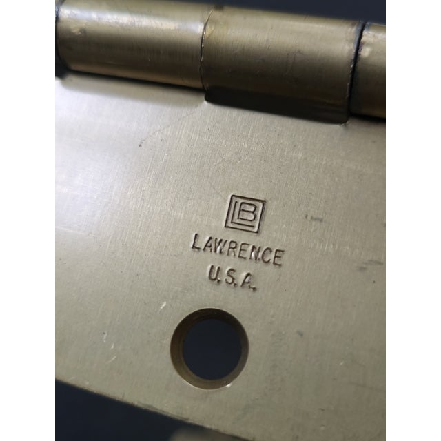 Solid Brass Lawrence u.s.a. Door Hinges Set For Sale In San Francisco - Image 6 of 8