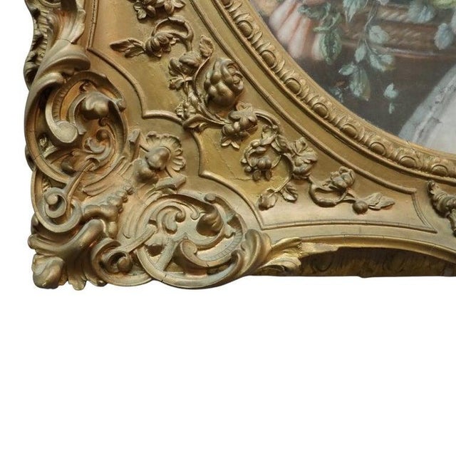 Blue Large Antique French Louis XVI Pastel Portrait of a Nobel Woman C1870 For Sale - Image 8 of 11