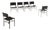 Italian Postmodern Chairs in Black Leather from Cidue, 1980s, Set of 6 For Sale