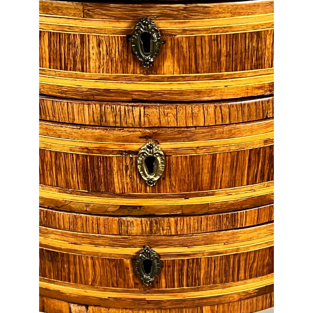 Wood Antique French Louis XV Kingwood Parquetry Chiffonière Table C. Late 18th Century Stamped f.a. Mondon Attr. François-Antoine Mondon For Sale - Image 7 of 11