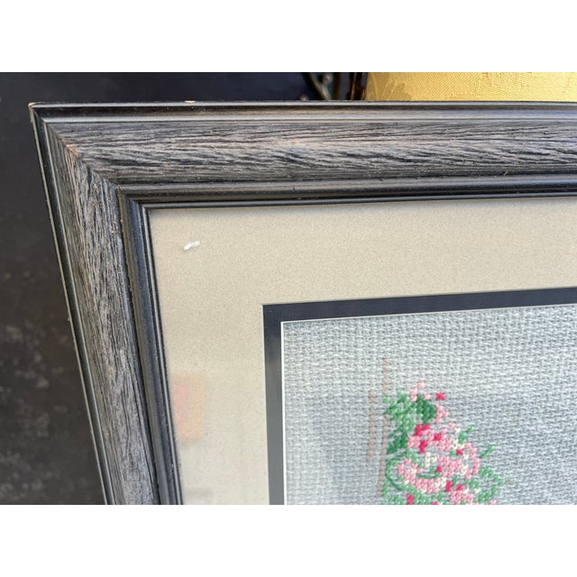 Framed Double matted needpoint art. Cross Stitch Pattern “Amish- Waiting” designs by Diane Graebner. This item is a framed...