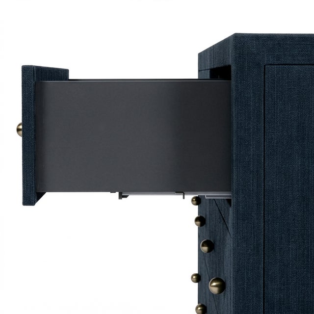Textile Nora 60 in. W Raffia 6 Drawer Dresser, Blueberry For Sale - Image 7 of 11