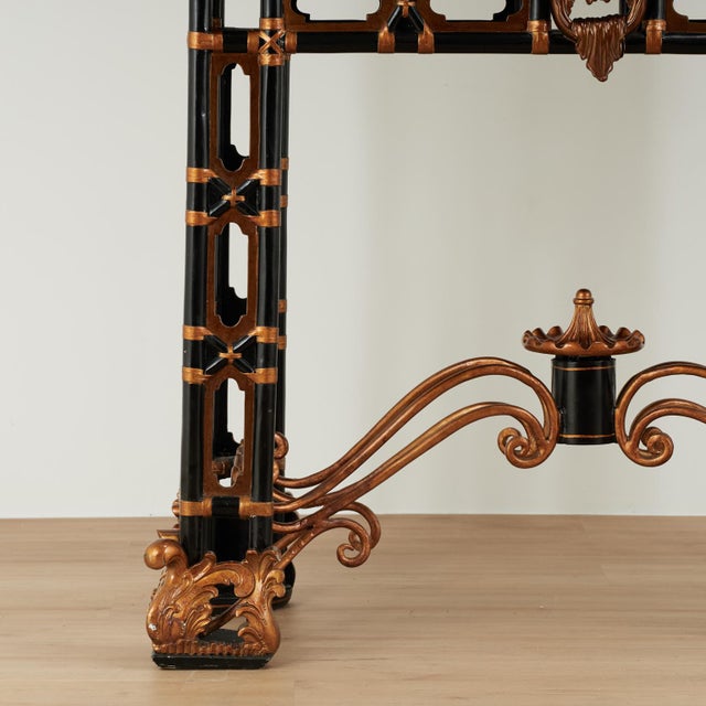 Vintage Chinese Chippendale Style Pagoda Glass Front Cabinet on Stand by Maitland Smith For Sale - Image 10 of 18