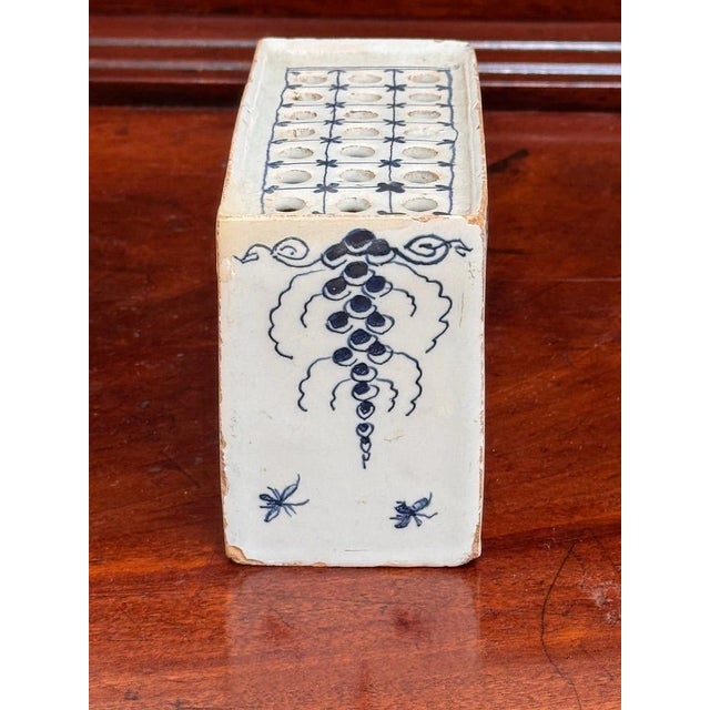 English Delft Flower Brick, C. 1760 For Sale - Image 4 of 5