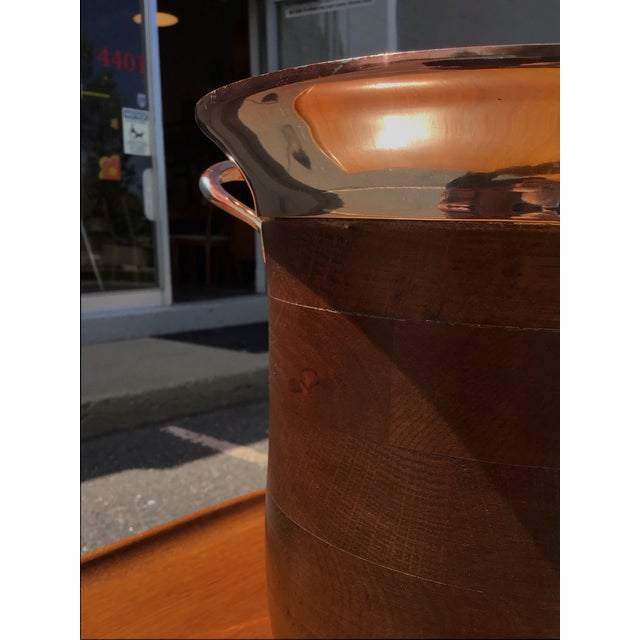 Mid-Century Modern Late 20th Century Mid-Century Modern Brass and Walnut Champagne Cooler For Sale - Image 3 of 11