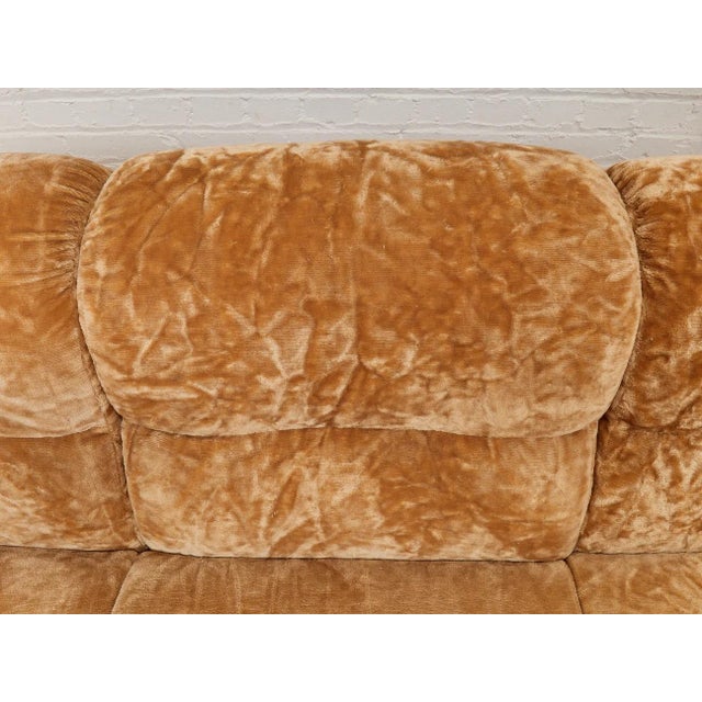 Vintage 70’s Italian Velvet Sofa For Sale - Image 4 of 12