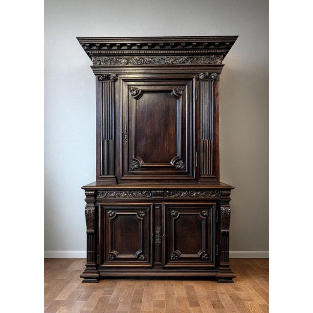 Wood Renaissance Style Cabinet in Walnut For Sale - Image 7 of 7