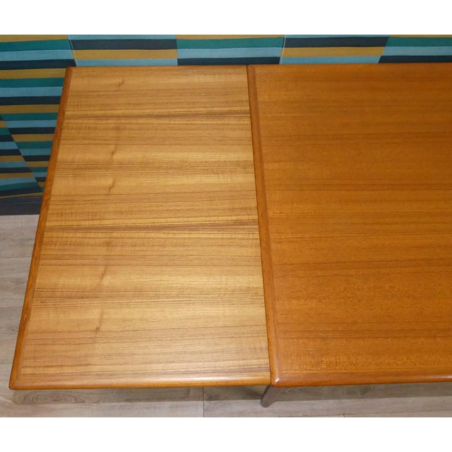 Brown Mid-Century Modern Teak Extendable Dining Table, Denmark, 1960s For Sale - Image 8 of 15