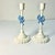 Cornflower Blue 1970s Vintage French Chippendale Boho Chic Ribbon Bows Candlestick Holders - A Pair. For Sale - Image 8 of 11