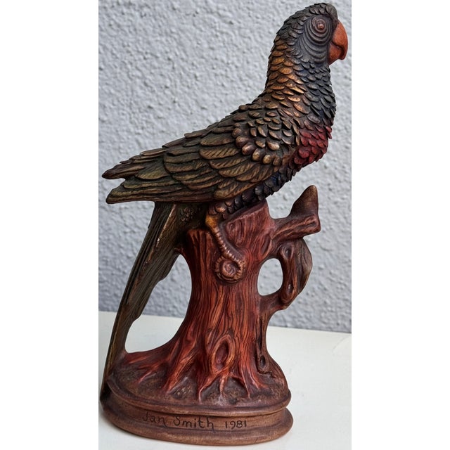Blue 1981 Jan Smith Porcelain Parrot Figure For Sale - Image 8 of 11