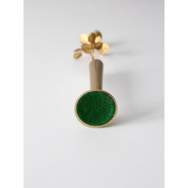 Mid-Century Brass Rose Bud Vase Figurine For Sale - Image 10 of 12