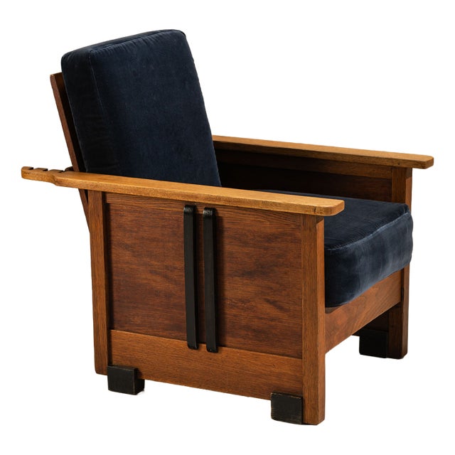 Amsterdam School Lounge Chair with Adjustable Backrest, 1930s For Sale