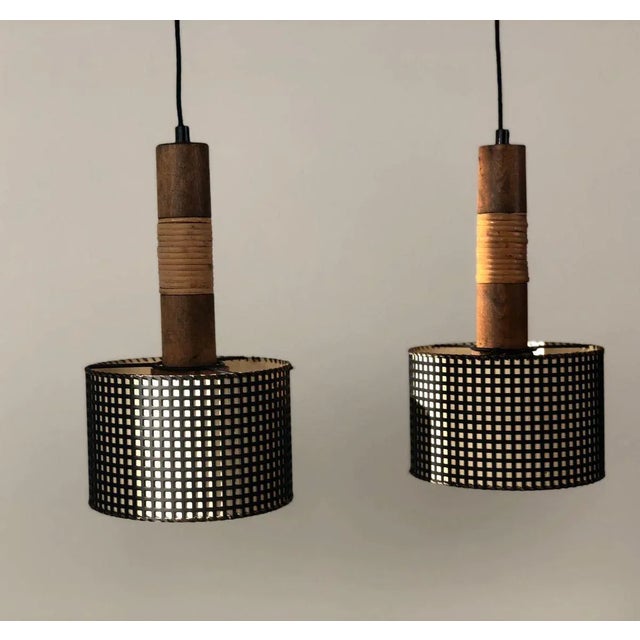 Mid-Century Pendant Lamp with 3 Elements from Werkstätte Hagenauer Wien, Austria, 1950s For Sale - Image 11 of 16