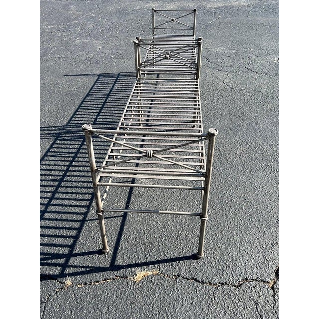 Pair of Silver Colored Iron Benches or Settees For Sale - Image 16 of 17