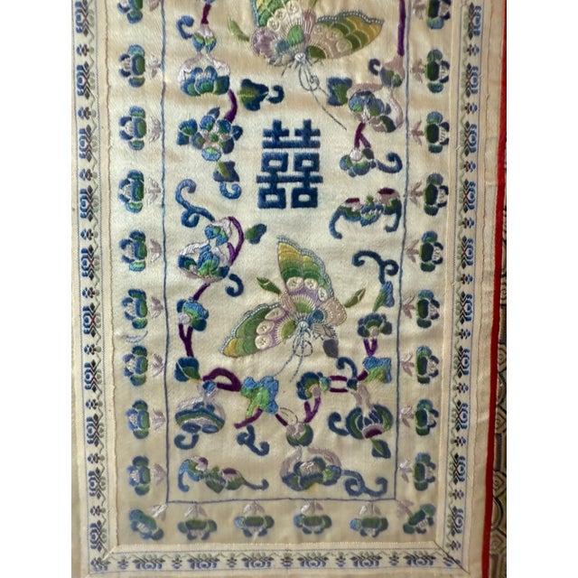 Asian Antique Chinese Hand Embroidery Silk 1800's Ornate Qing Dynasty Needlepoint For Sale - Image 3 of 10