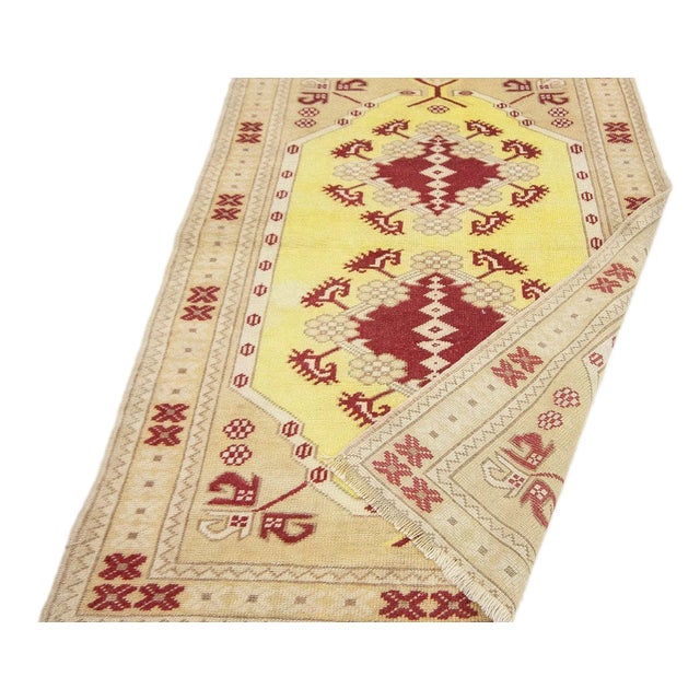 Mid 20th Century Vintage Turkish Milas Rug For Sale - Image 5 of 7