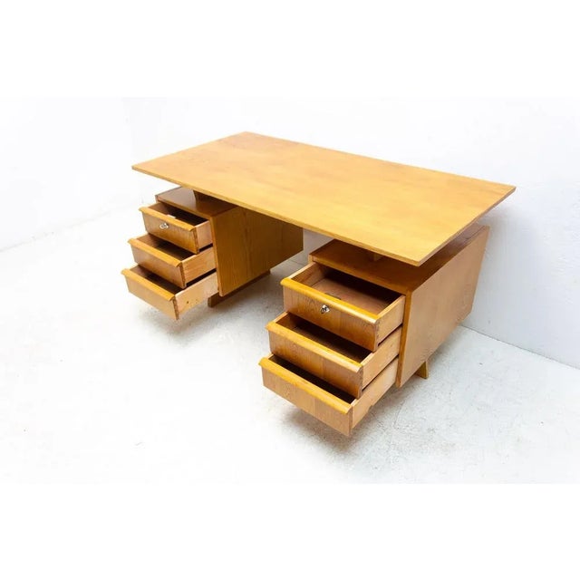 Mid-Century Beechwood Writing Desk, Former Czechoslovakia, 1970s For Sale - Image 4 of 7
