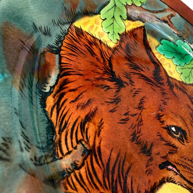 A Wedgwood Majolica Plate With Fox, English, Dated 1873 For Sale - Image 6 of 11