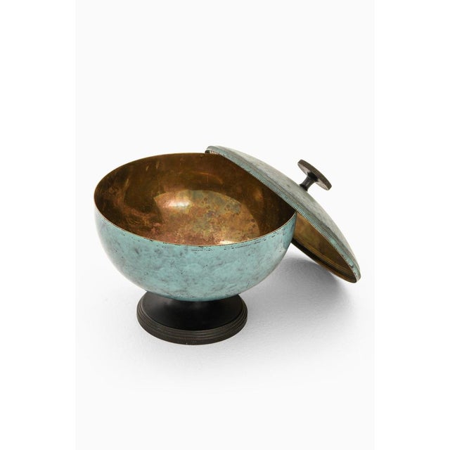 Art Deco Bonbonjaire in Bronze attributed to Nils Fougstedt, 1930s For Sale - Image 6 of 7
