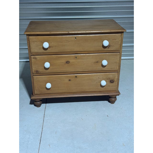 Antique Pine Three Drawers - Chest of Drawers From England We found this very nice chest of drawers in Devon, England. It...