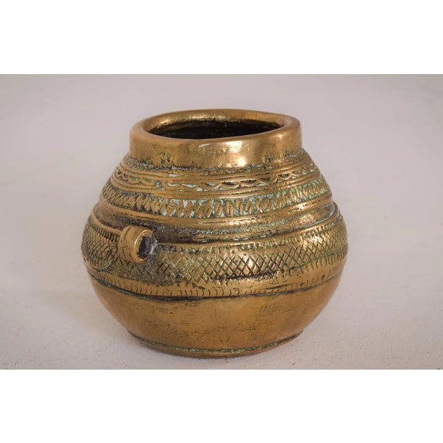 African Brass Pot For Sale - Image 3 of 8
