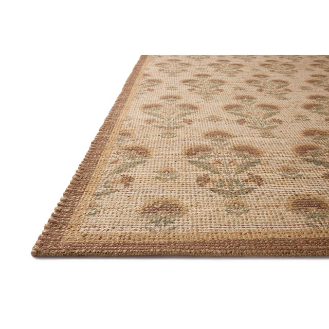Transitional Chris Loves Julia x Loloi Rue Wheat / Sage 18" x 18" Sample Rug For Sale - Image 3 of 6