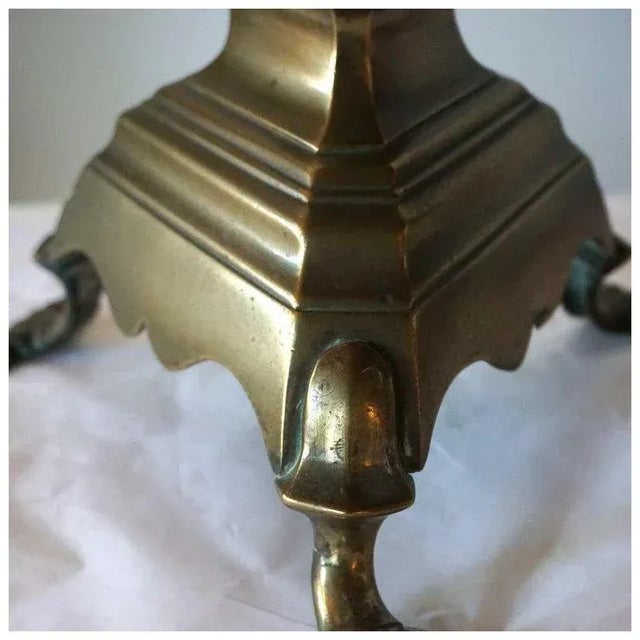 Baroque Large Baroque Style Bronze Candlestick Two-Light Table Lamp For Sale - Image 3 of 5