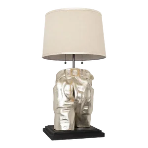 Giltwood Sculptural "Jeans" Table Lamp by Carlos Villegas