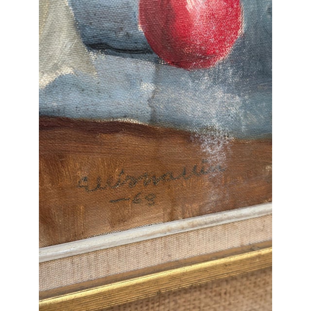 Ellis Wallin, Flowers and Fruit, 1968, Oil on Canvas, Framed For Sale - Image 11 of 16
