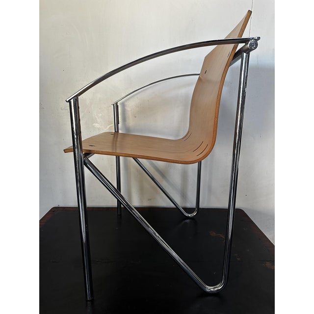 Vintage Chrome and Beech Dining Chair in Bentwood, 1990s For Sale - Image 15 of 17